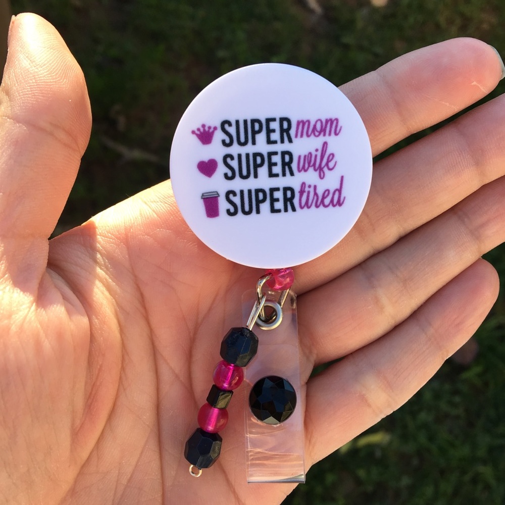 Super mom badge Holder